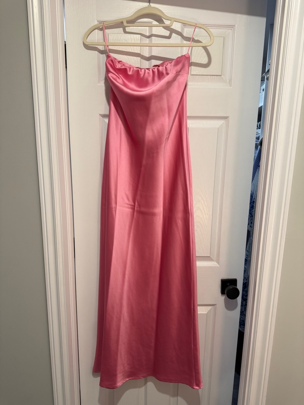 Anthropologie Pink Satin Slip Dress